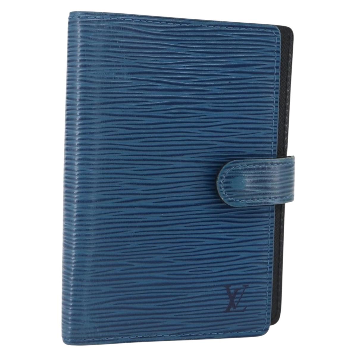 LOUIS VUITTON Epi Agenda PM Day Planner Cover Blue R20055 LV Auth 157040