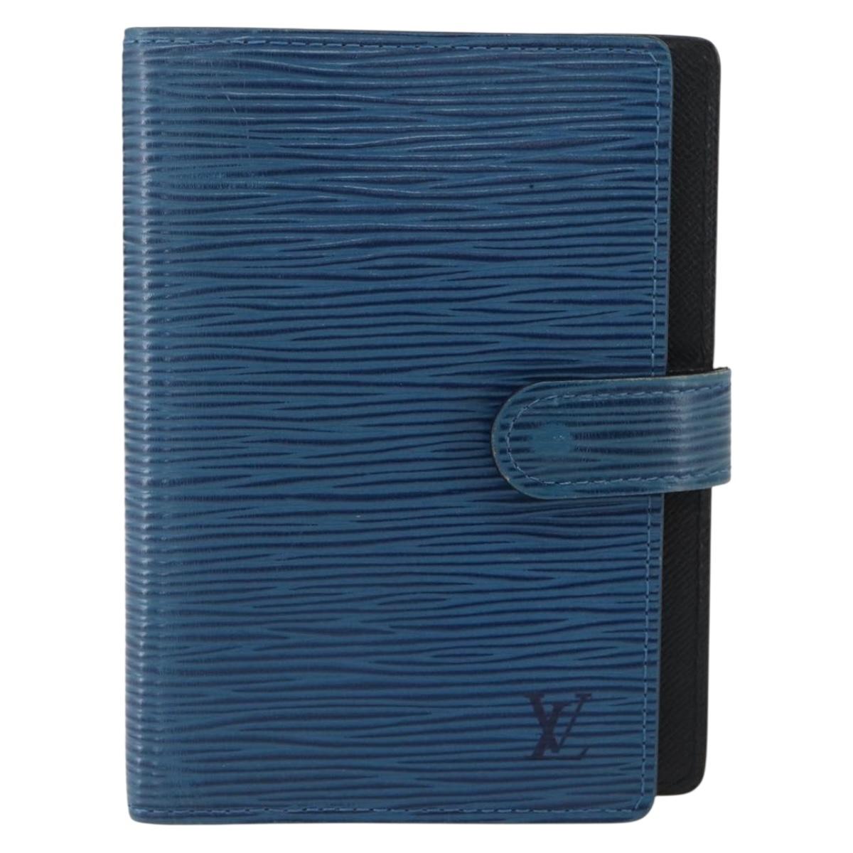 LOUIS VUITTON Epi Agenda PM Day Planner Cover Blue R20055 LV Auth 157040