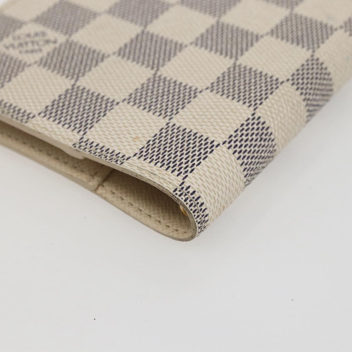 LOUIS VUITTON Damier Azur Agenda PM Day Planner Cover R20706 LV Auth 157046