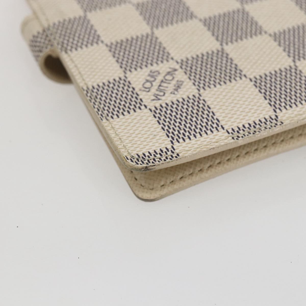 LOUIS VUITTON Damier Azur Agenda PM Day Planner Cover R20706 LV Auth 157046