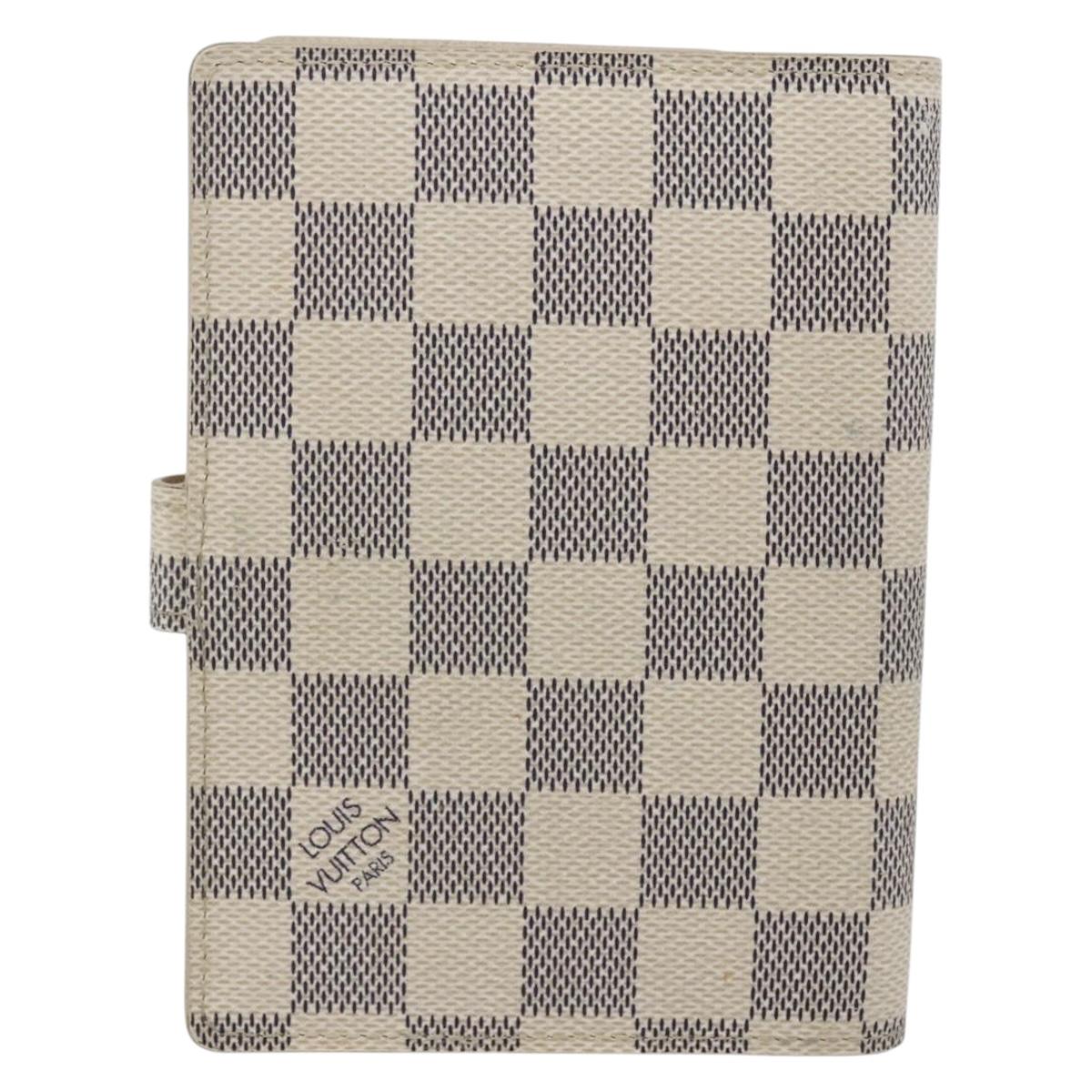 LOUIS VUITTON Damier Azur Agenda PM Day Planner Cover R20706 LV Auth 157046