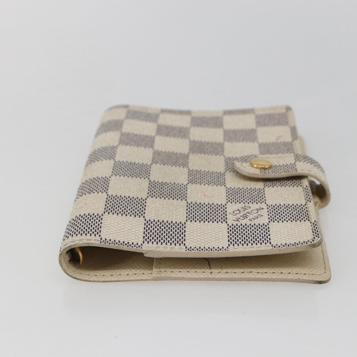 LOUIS VUITTON Damier Azur Agenda PM Day Planner Cover R20706 LV Auth 157046