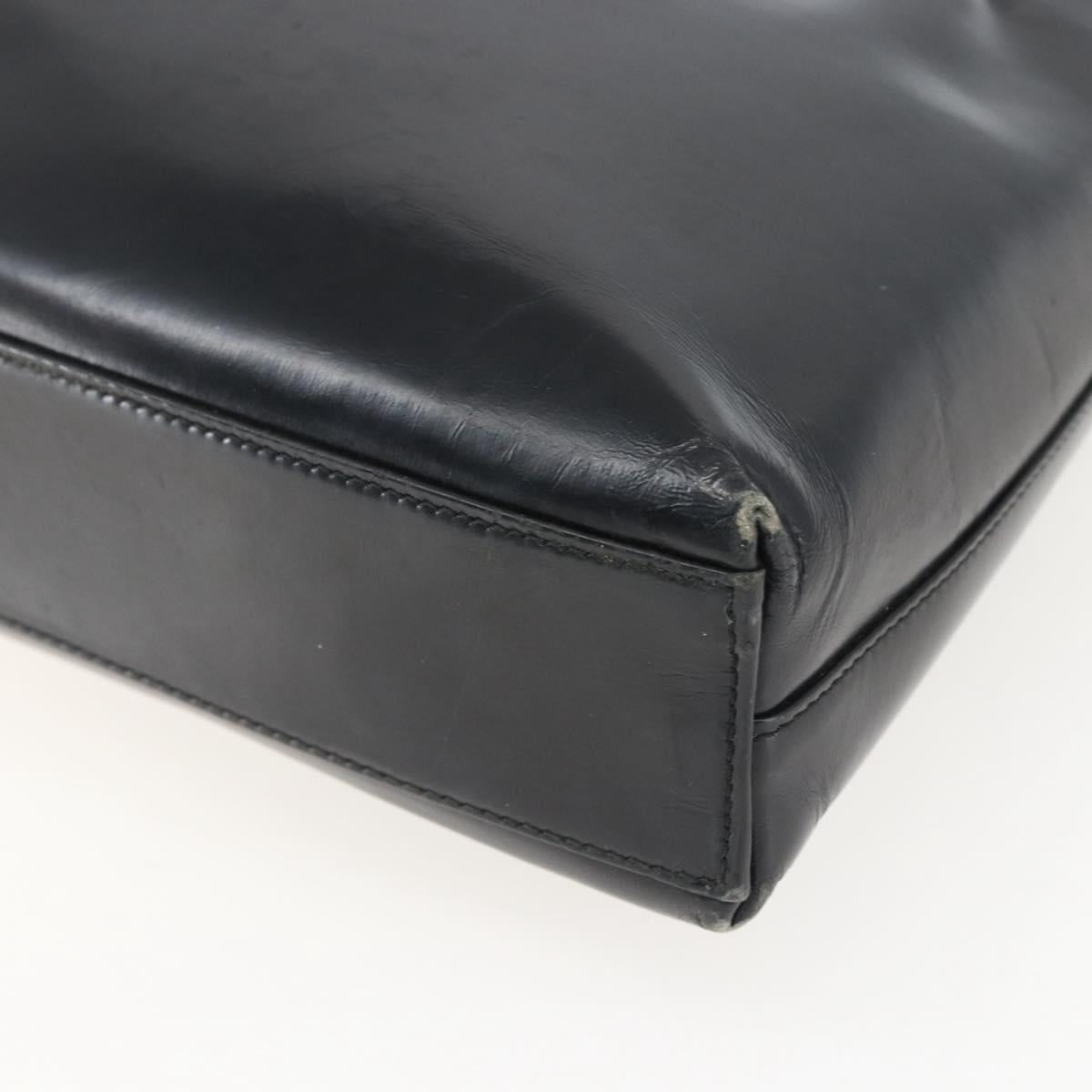 Salvatore Ferragamo Gancini Shoulder Bag Leather Black Gold Auth 157063