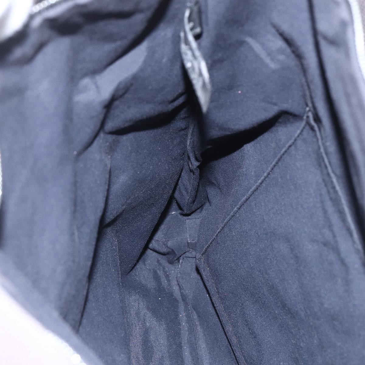 HERMES Her LineMM Hand Bag Canvas Gray Silver Auth 157069