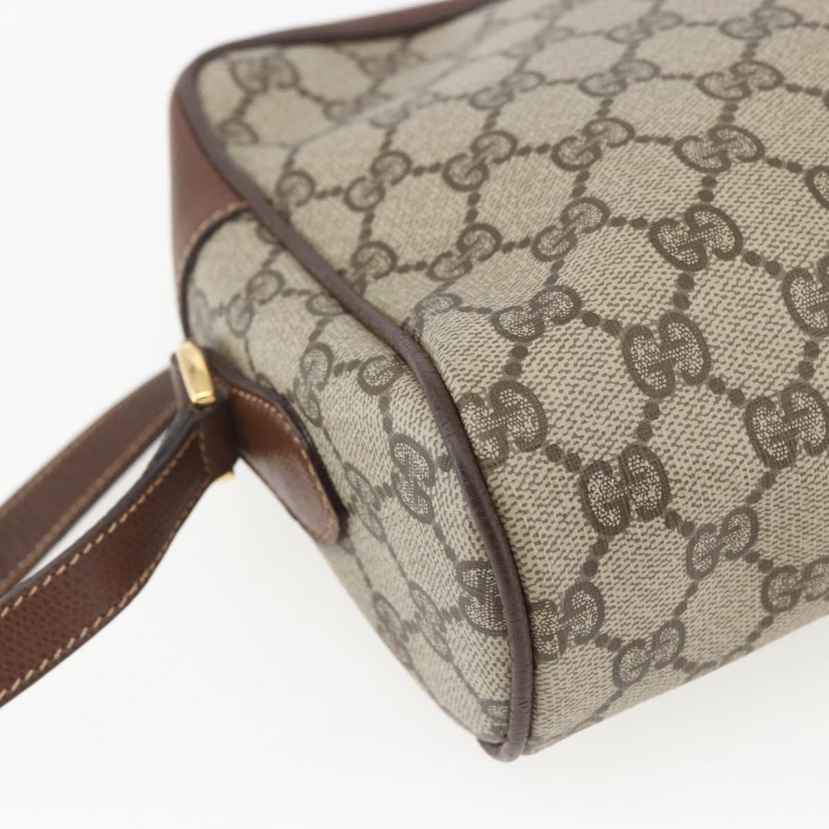 GUCCI GG Supreme Web Sherry Line Bag PVC Beige Gold 001 113 6165 Auth 157072