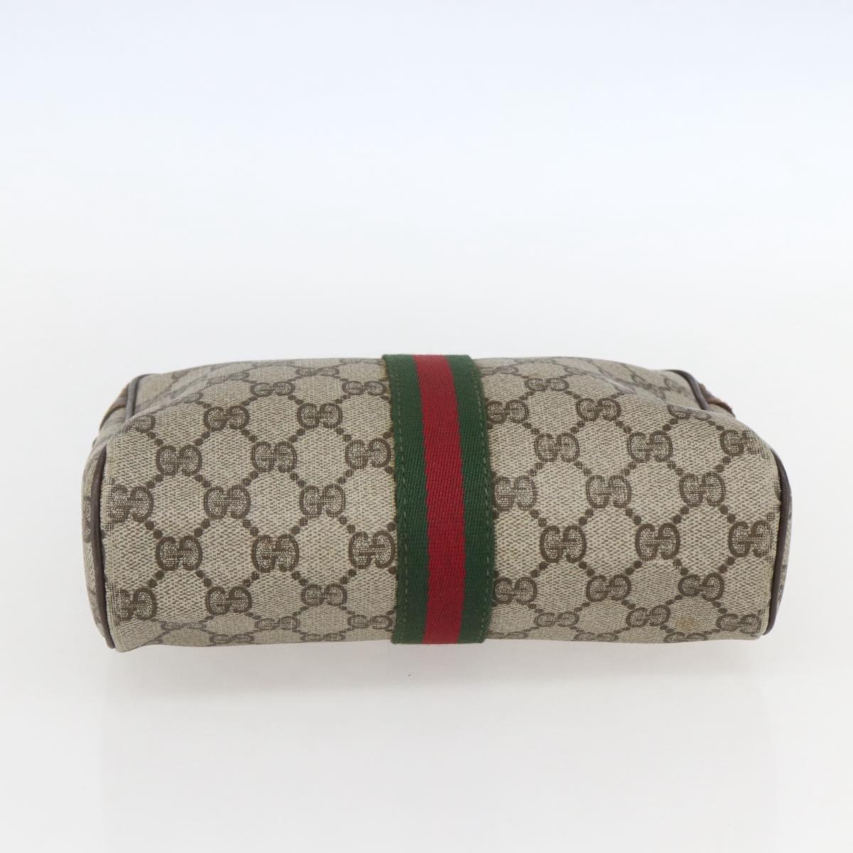 GUCCI GG Supreme Web Sherry Line Bag PVC Beige Gold 98 69 014 3553 Auth 157073