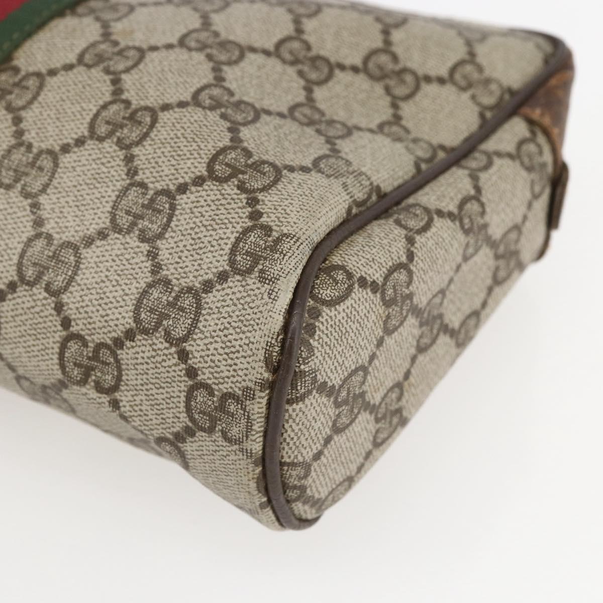 GUCCI GG Supreme Web Sherry Line Bag PVC Beige Gold 98 69 014 3553 Auth 157073