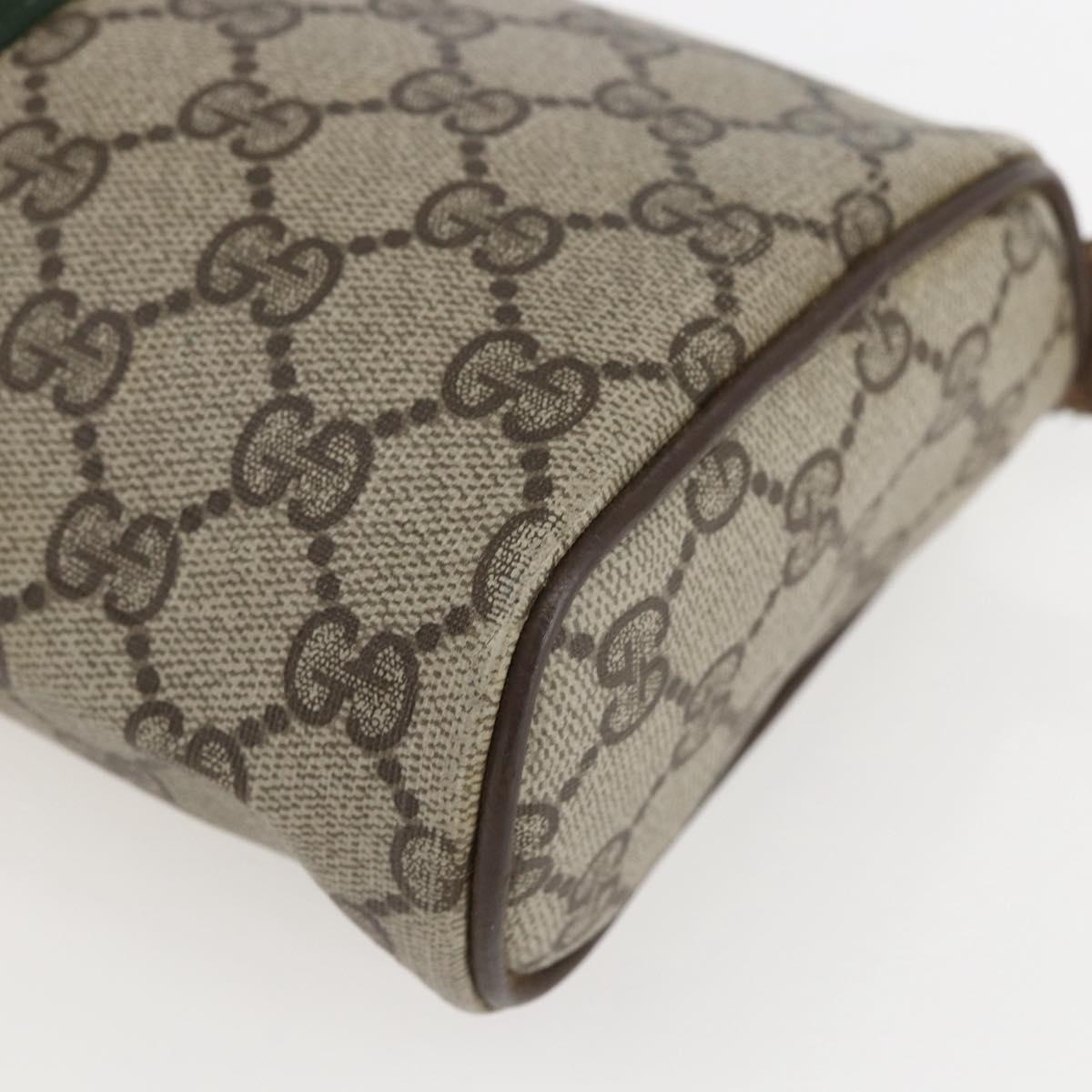 GUCCI GG Supreme Web Sherry Line Bag PVC Beige Gold 98 69 014 3553 Auth 157074