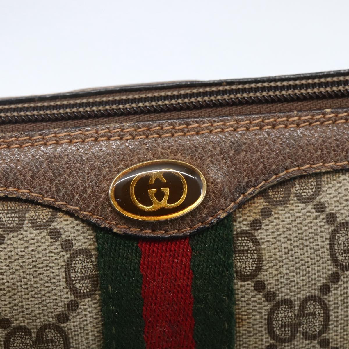 GUCCI GG Supreme Web Sherry Line Bag PVC Beige Gold 98 69 014 3553 Auth 157074