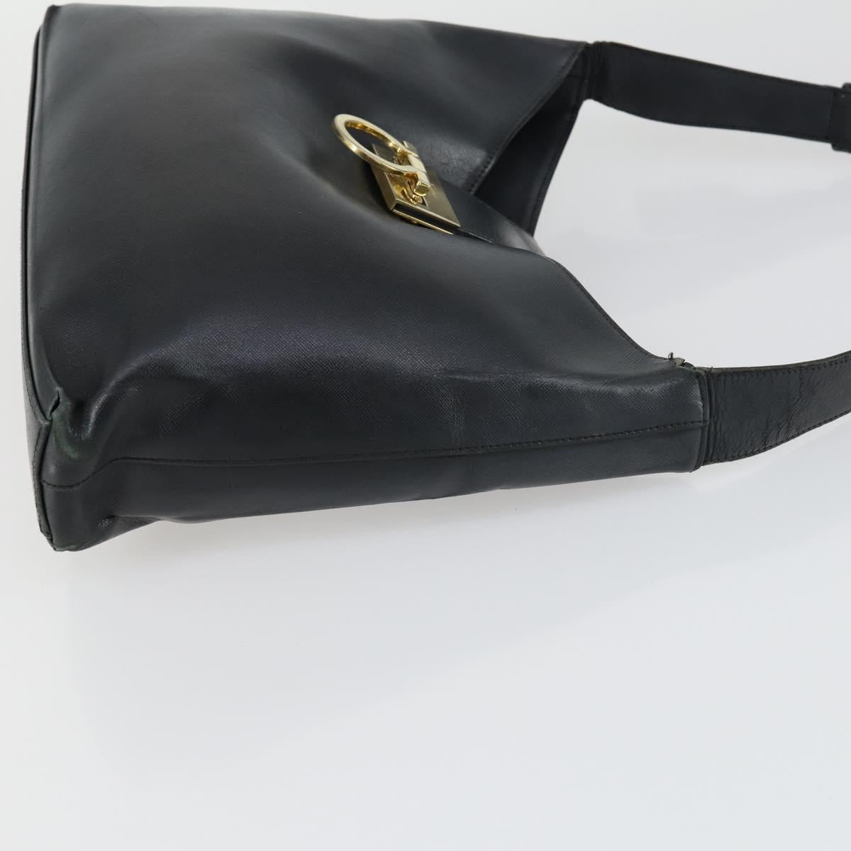 Salvatore Ferragamo Gancini Vala Hand Bag Leather 3 Set Black Auth 157075