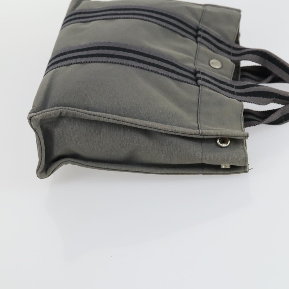 HERMES Brown Fourre Tout Hand Bag Canvas 4 Set Black Navy gray Auth 157079