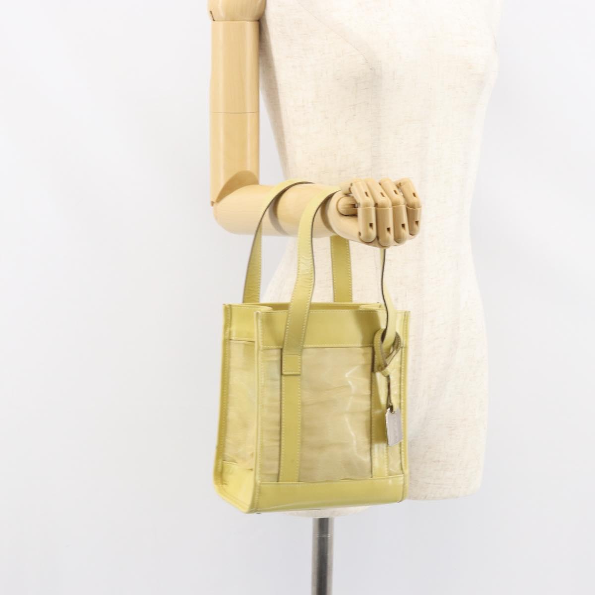 GUCCI Mesh Hand Bag Leather Green 000 2058 0500 5 Auth 157104