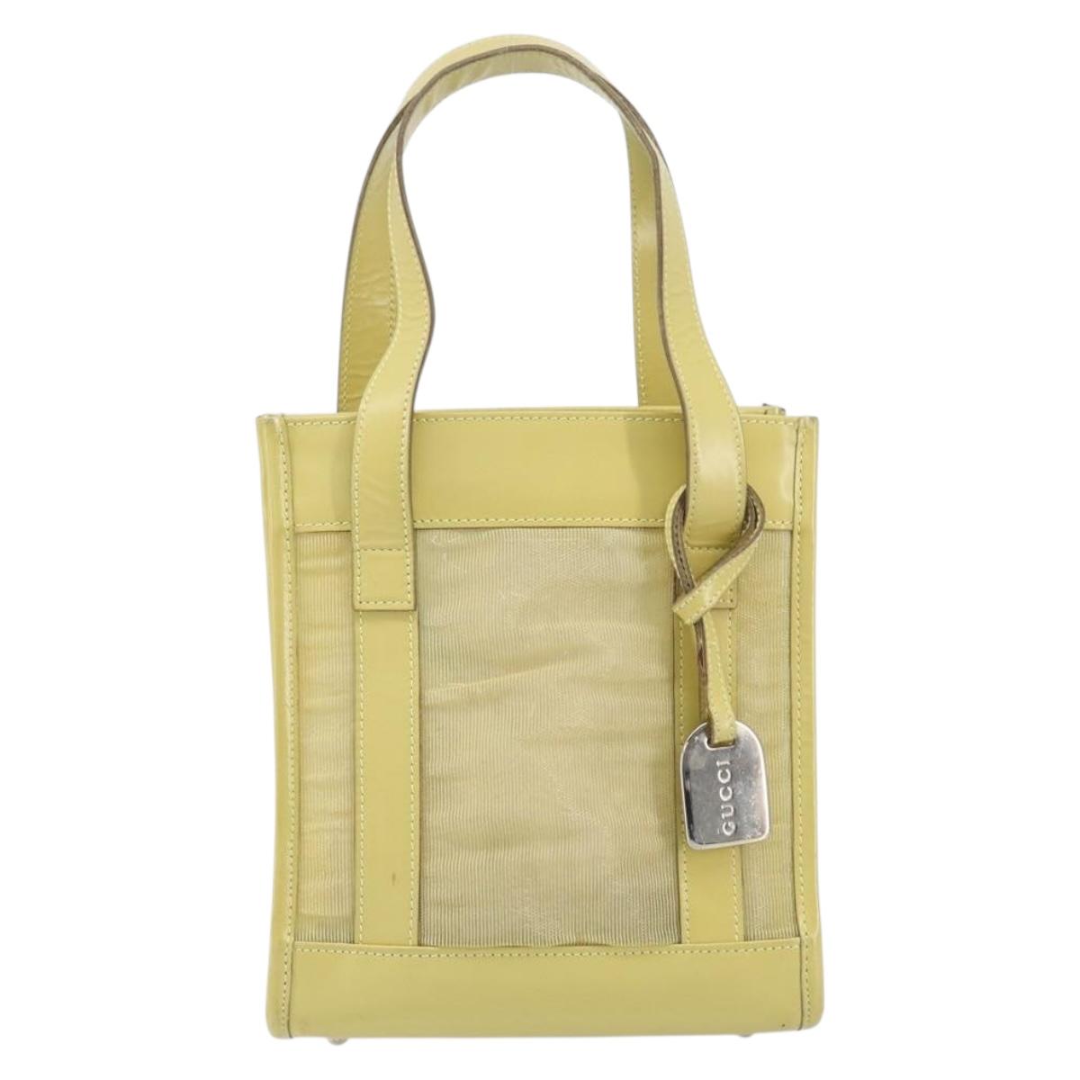 GUCCI Mesh Hand Bag Leather Green 000 2058 0500 5 Auth 157104