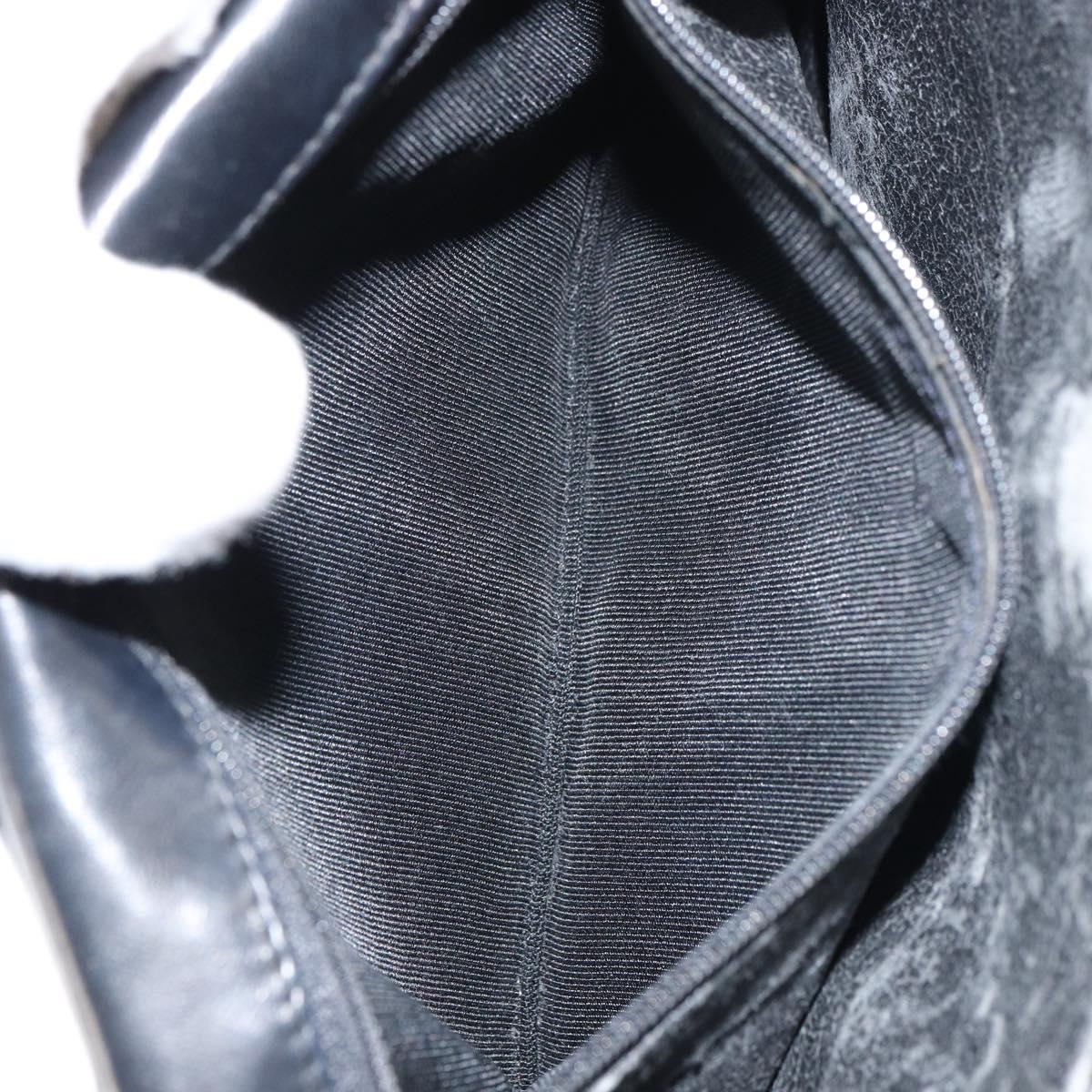 BALLY Chain Shoulder Bag Leather Black Gold Auth 157106