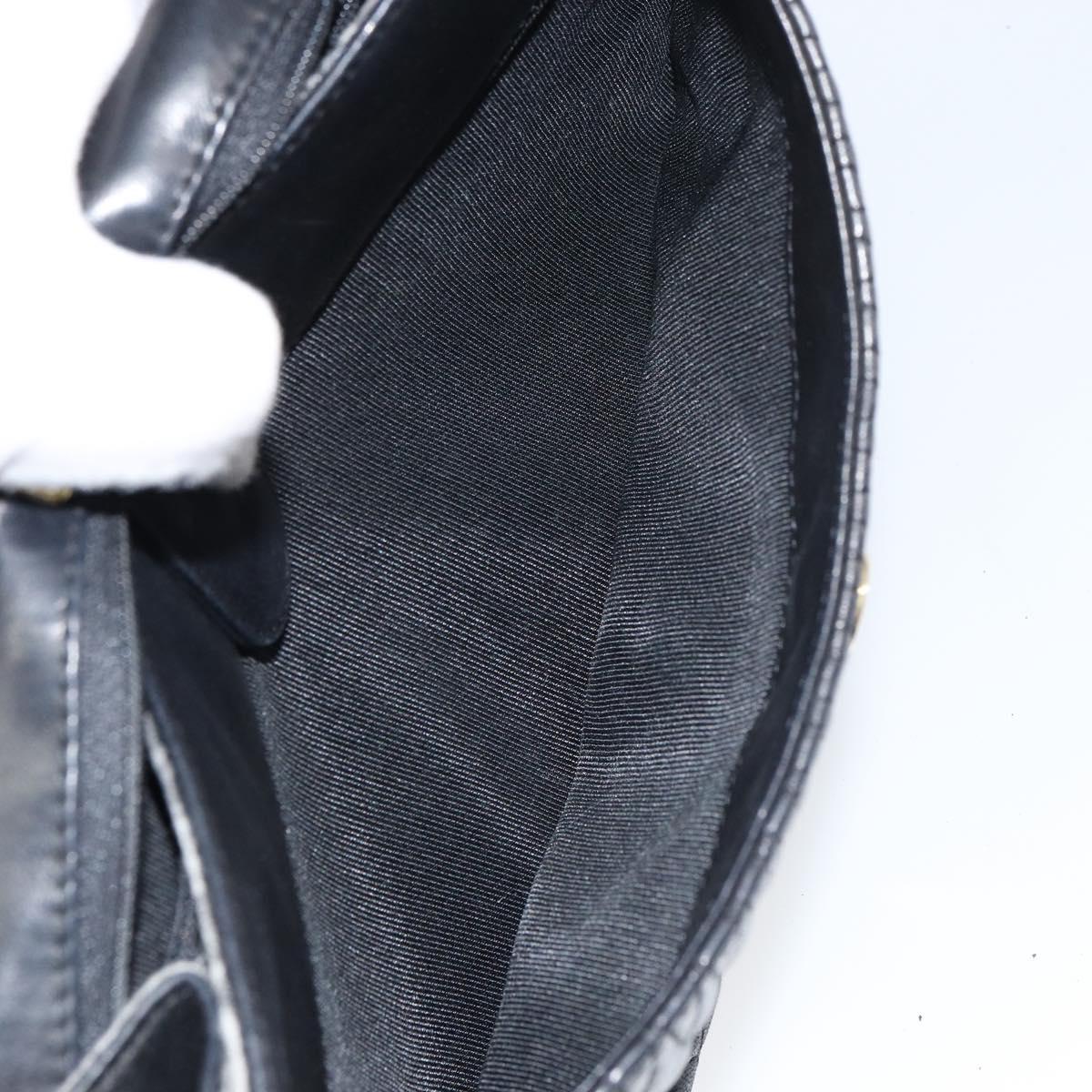 BALLY Chain Shoulder Bag Leather Black Gold Auth 157106