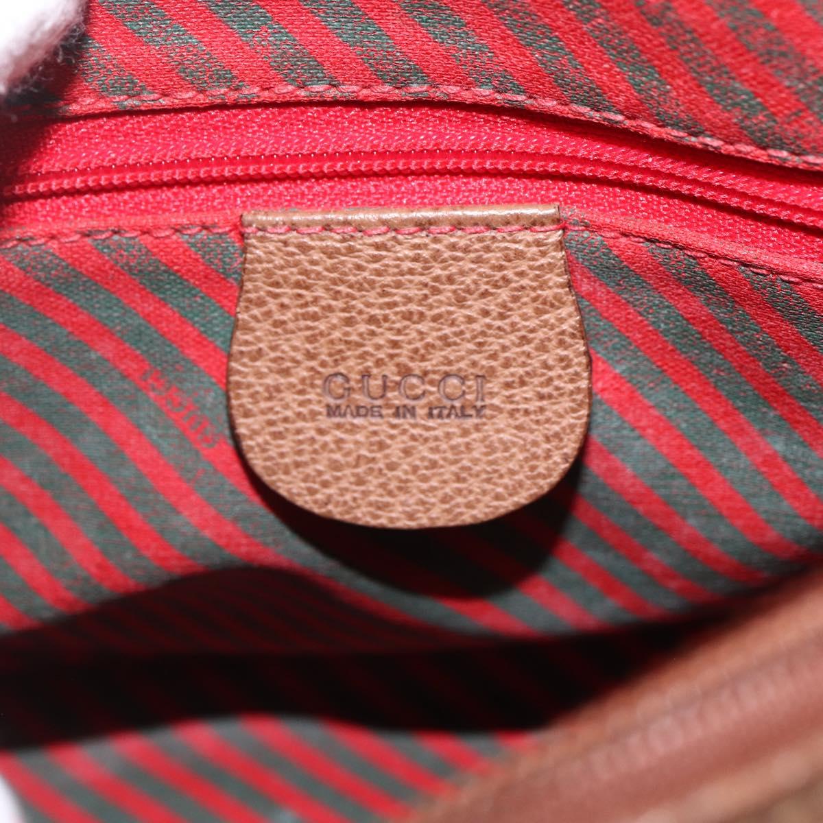 GUCCI GG Supreme Web Sherry Line Bag PVC Beige Gold 001 58 6177 Auth 157107