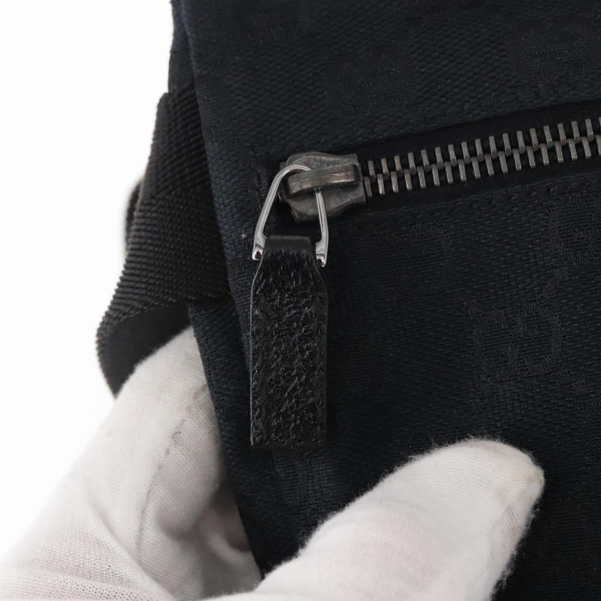 GUCCI GG Canvas Waist bag Black Silver 28566 Auth 157108