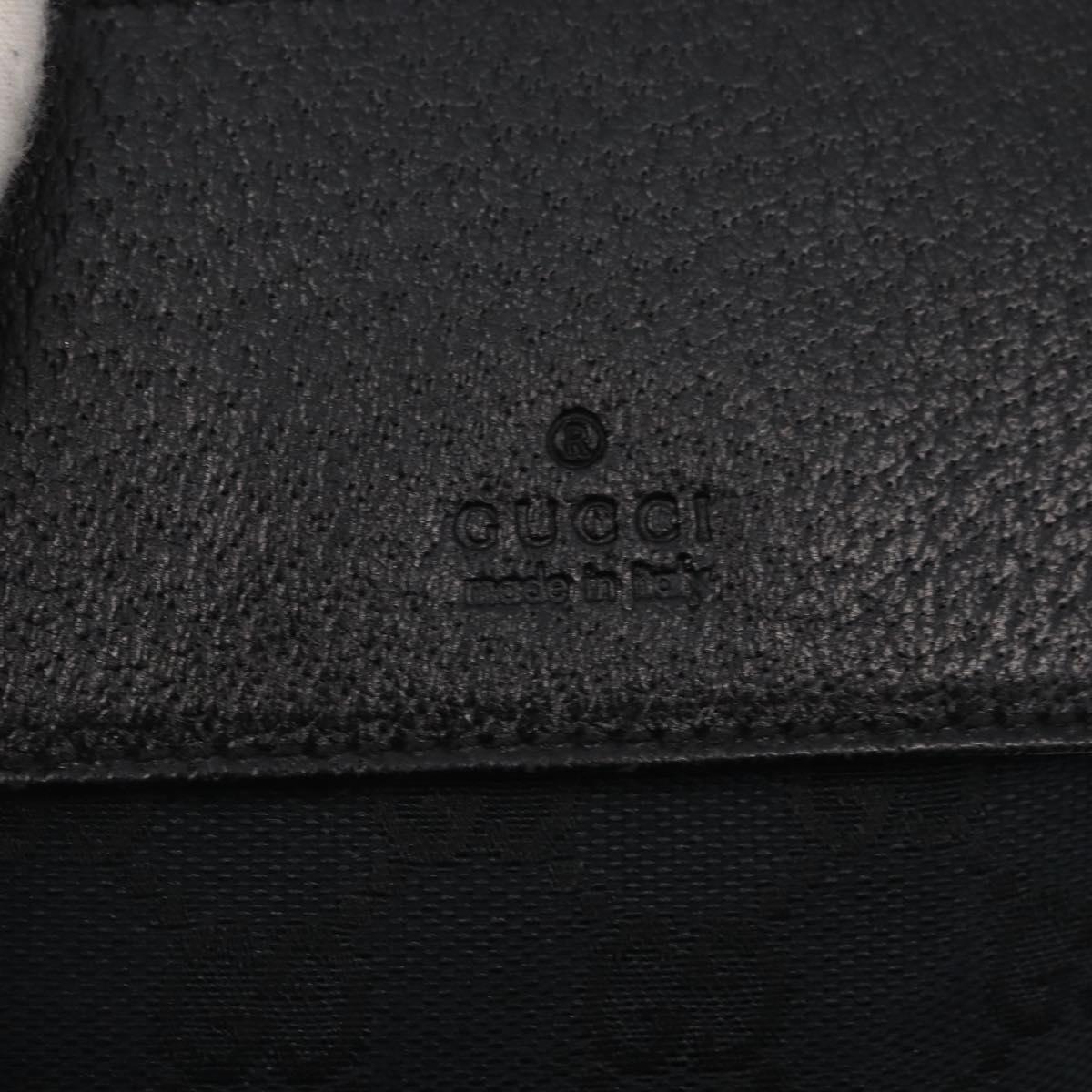 GUCCI GG Canvas Waist bag Black Silver 28566 Auth 157108