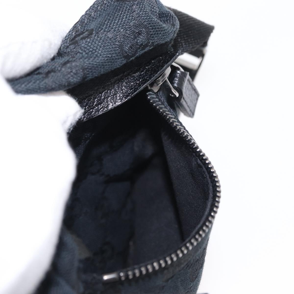 GUCCI GG Canvas Waist bag Black Silver 28566 Auth 157108