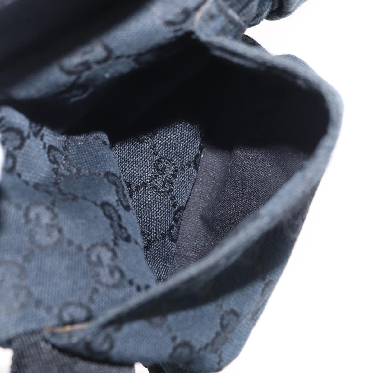 GUCCI GG Canvas Waist bag Black Silver 28566 Auth 157108