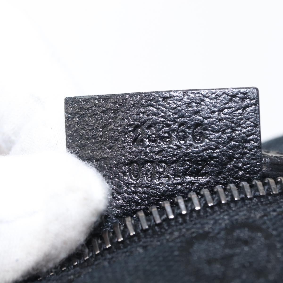 GUCCI GG Canvas Waist bag Black Silver 28566 Auth 157108