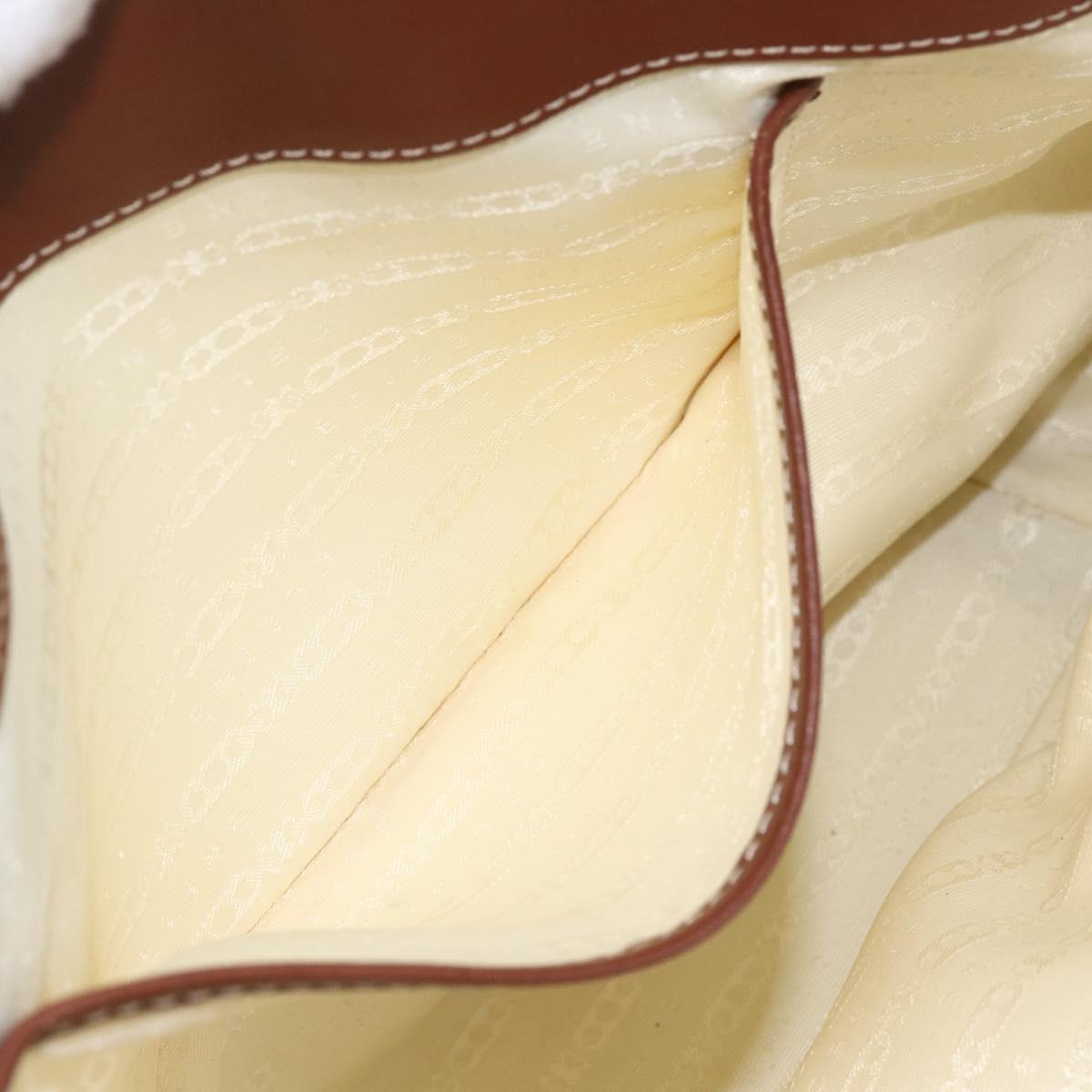 CELINE Paris Macadam Canvas Tote Bag Beige Gold Auth 157115