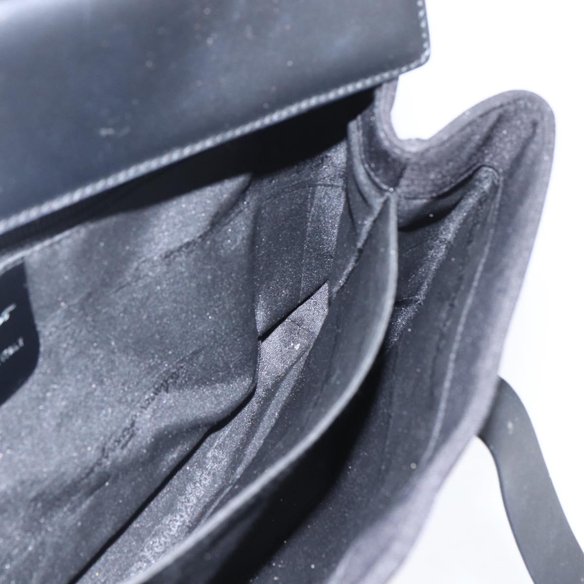 Salvatore Ferragamo Shoulder Bag Canvas Black Silver Auth 157119