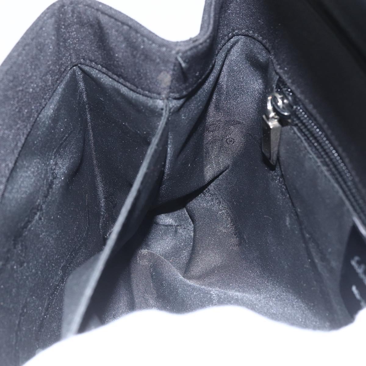 Salvatore Ferragamo Shoulder Bag Canvas Black Silver Auth 157119