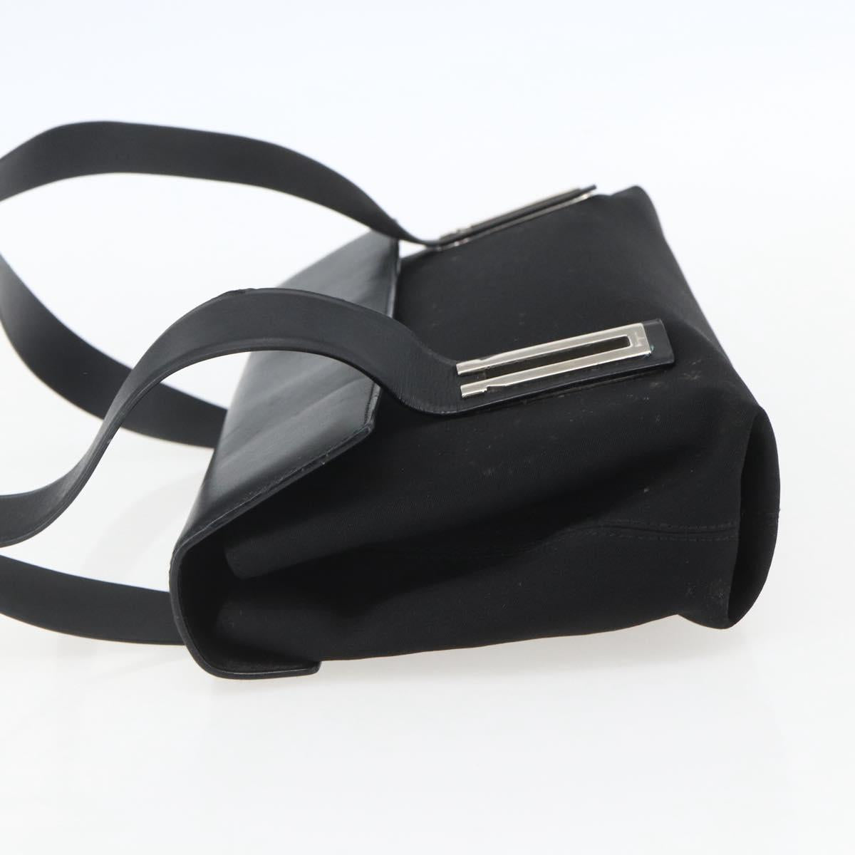 Salvatore Ferragamo Shoulder Bag Canvas Black Silver Auth 157119