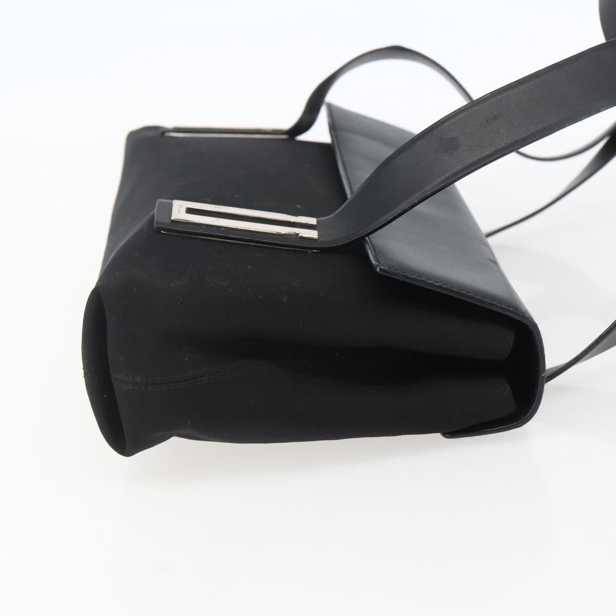 Salvatore Ferragamo Shoulder Bag Canvas Black Silver Auth 157119