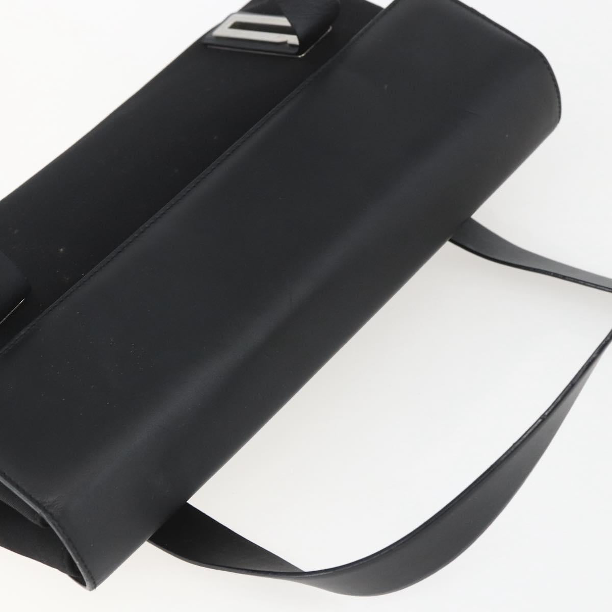 Salvatore Ferragamo Shoulder Bag Canvas Black Silver Auth 157119