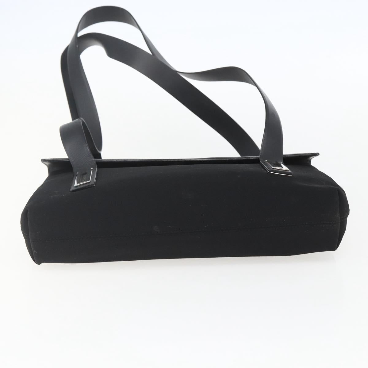 Salvatore Ferragamo Shoulder Bag Canvas Black Silver Auth 157119