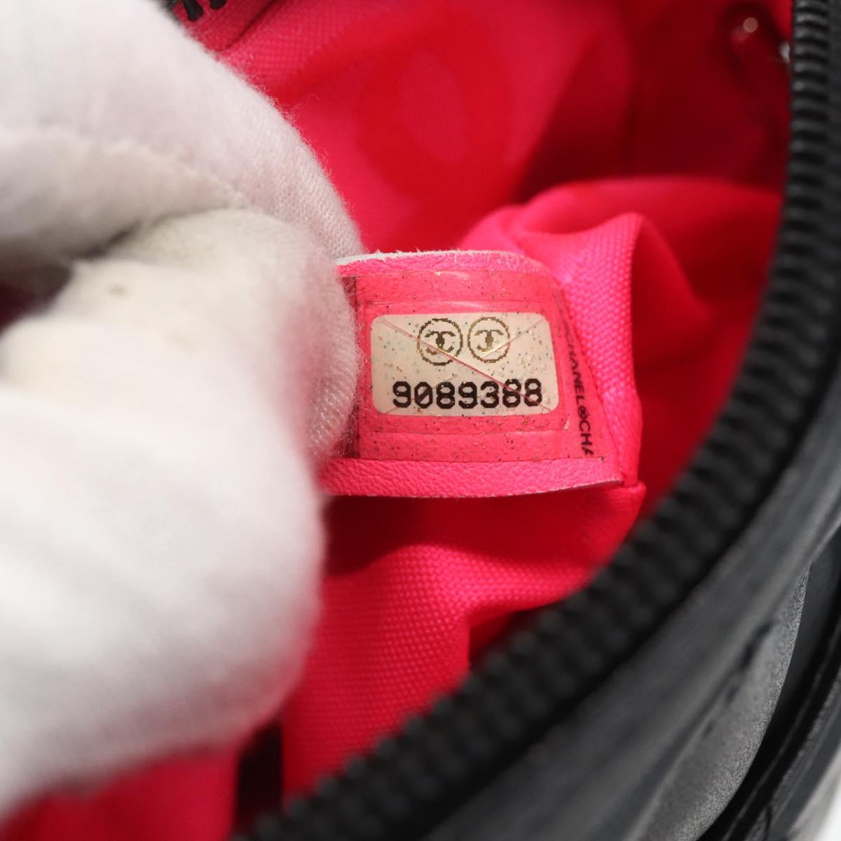 CHANEL Cambon Line Shoulder Bag Leather Silver Black CC Auth 157121SAV