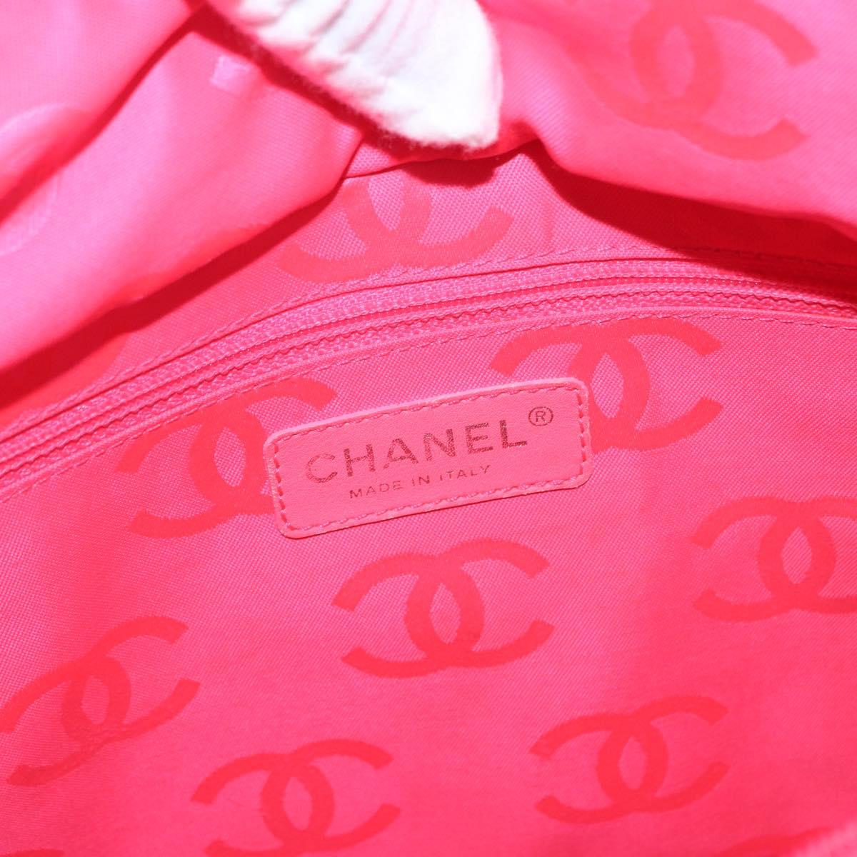 CHANEL Cambon Line Tote Bag Leather Black Silver CC Auth 157122SAV