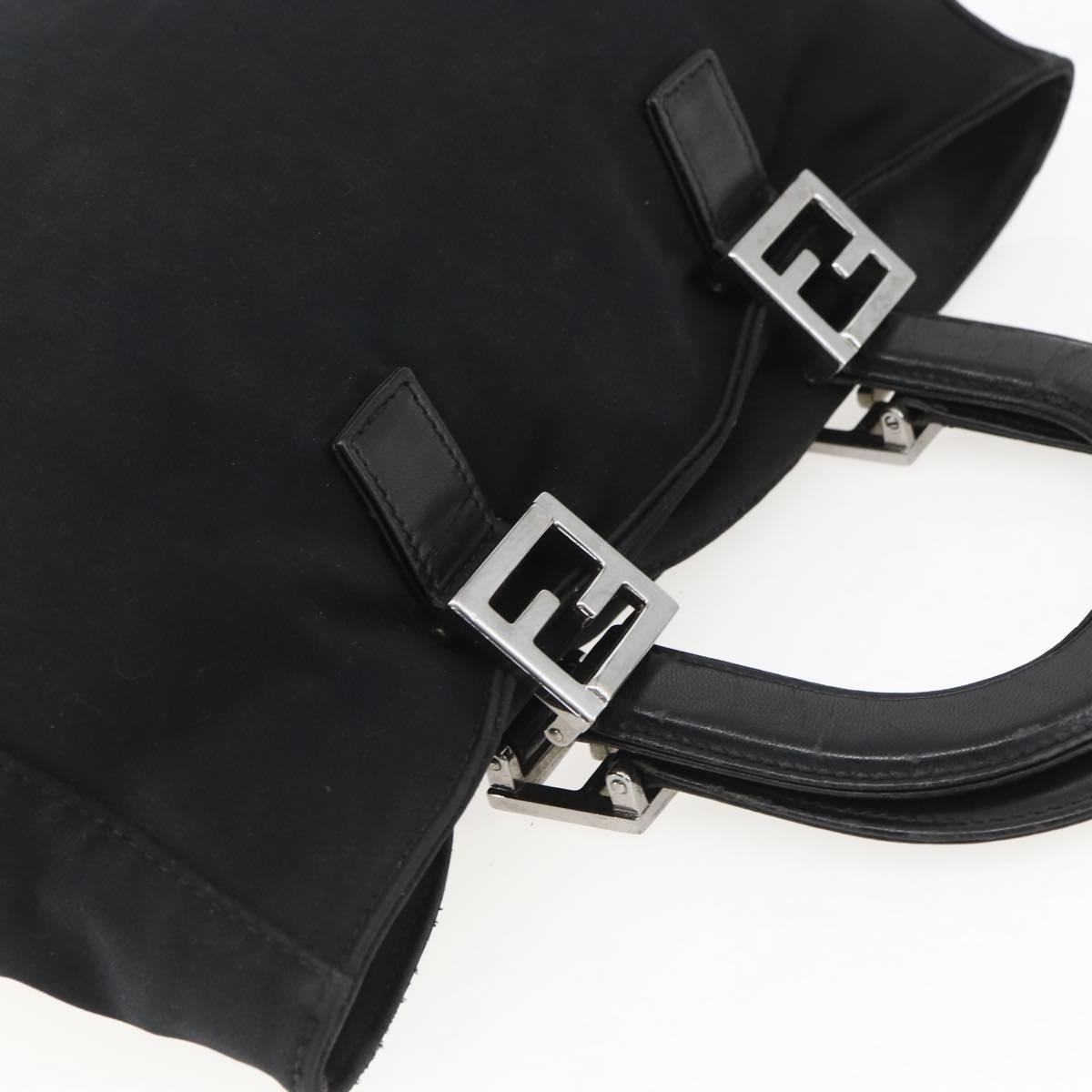 FENDI Hand Bag Black Silver Auth 157127