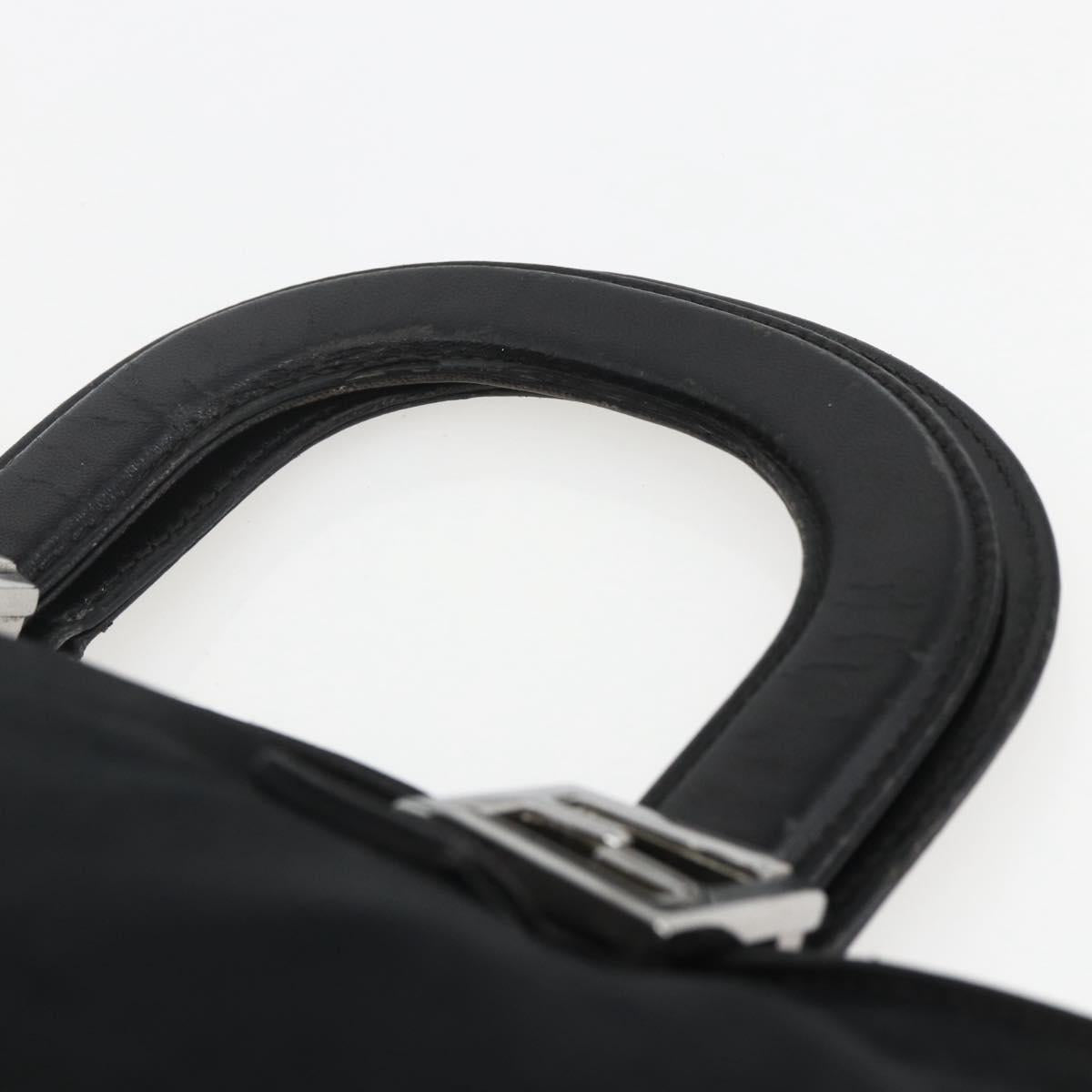 FENDI Hand Bag Black Silver Auth 157127