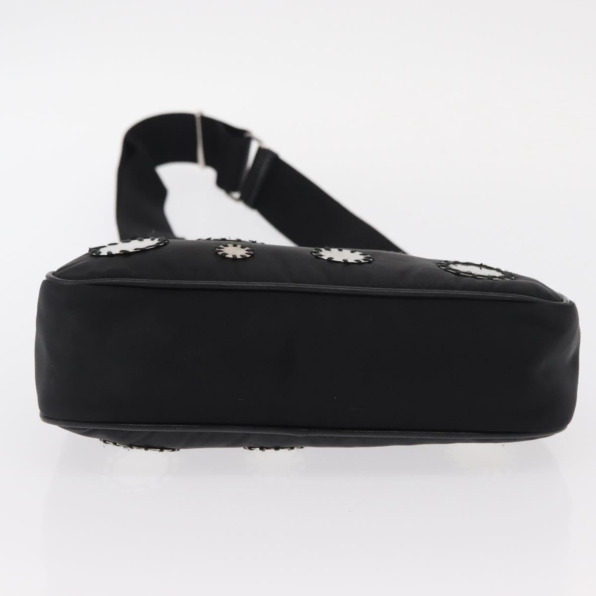 PRADA Re-Edition 2005 Shoulder Bag Nylon 2way Black Silver 1BH204 Auth 157130SAM