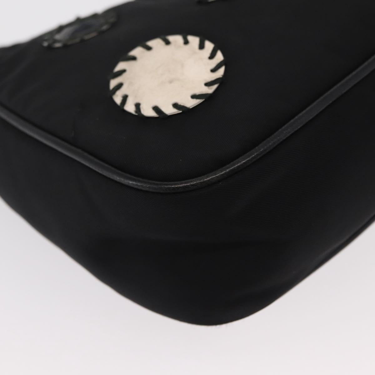 PRADA Re-Edition 2005 Shoulder Bag Nylon 2way Black Silver 1BH204 Auth 157130SAM