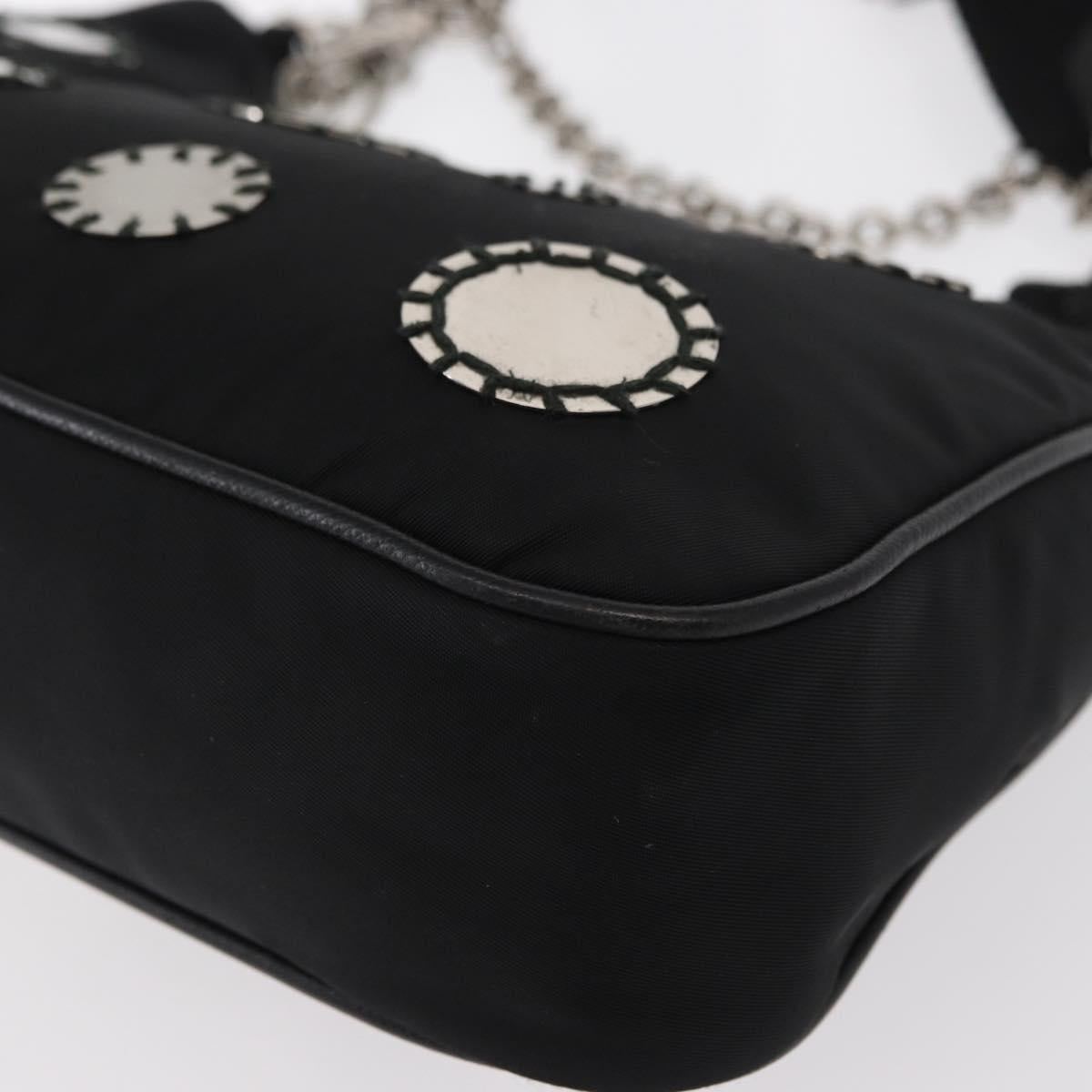 PRADA Re-Edition 2005 Shoulder Bag Nylon 2way Black Silver 1BH204 Auth 157130SAM
