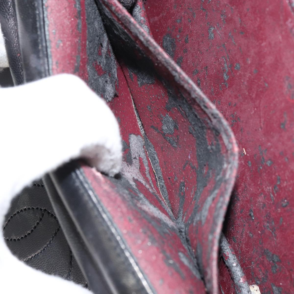 CHANEL Matelasse Chain Shoulder Bag Lamb Skin Black Gold CC Auth 157131