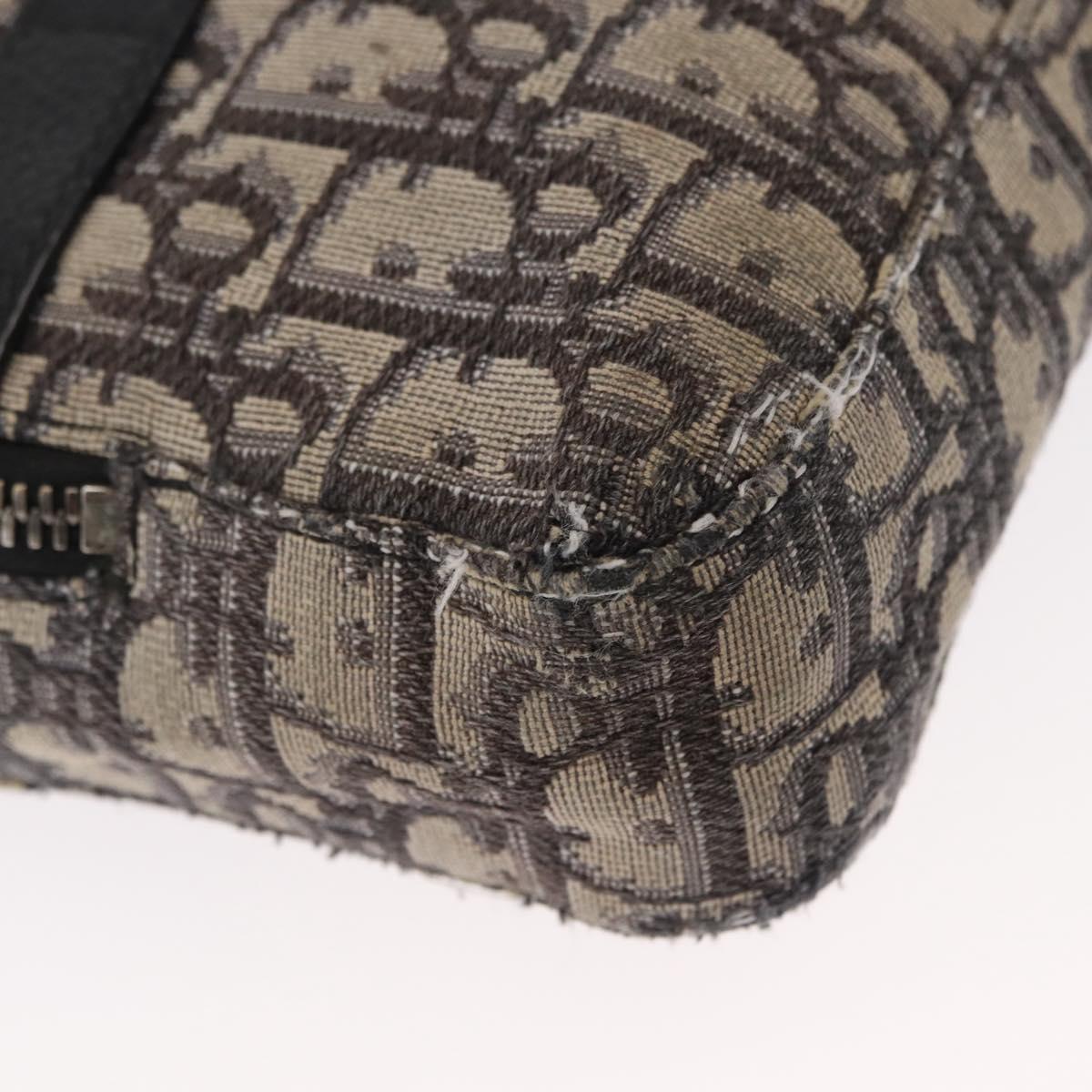 Christian Dior Trotter Canvas Oblique Shoulder Bag Black Silver Auth 157136