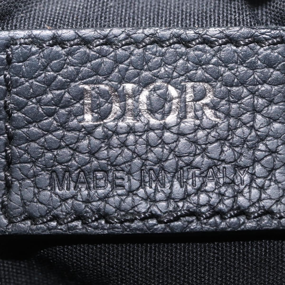 Christian Dior Trotter Canvas Oblique Shoulder Bag Black Silver Auth 157136