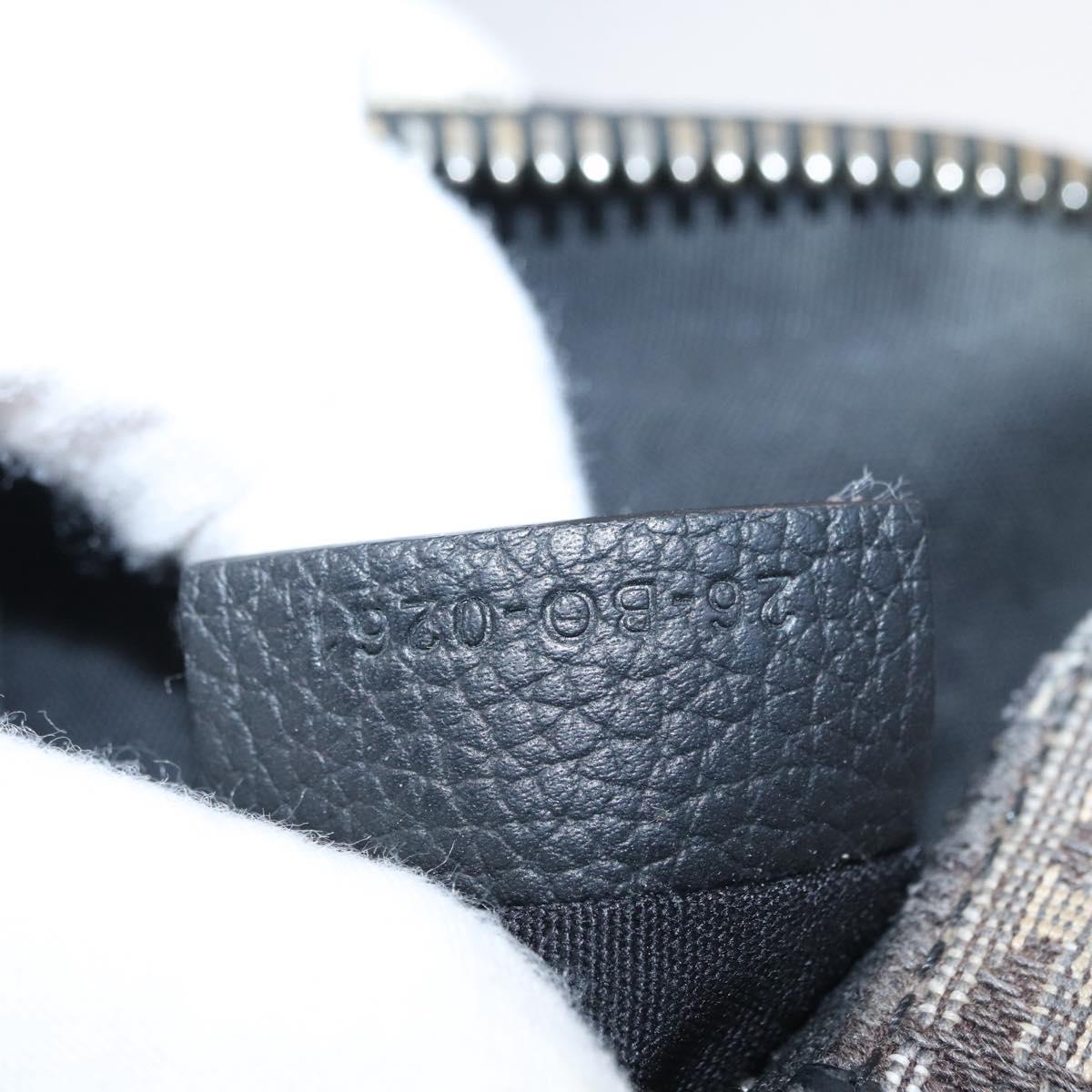 Christian Dior Trotter Canvas Oblique Shoulder Bag Black Silver Auth 157136
