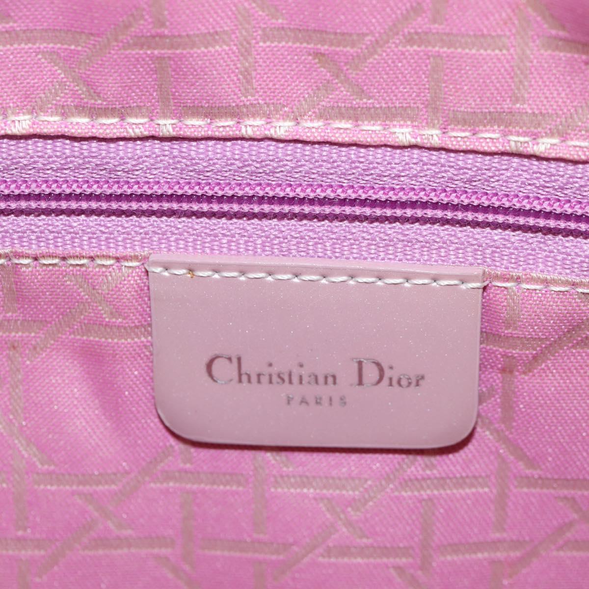 Christian Dior Canage Hand Bag Nylon 2way Pink Silver Auth 157137