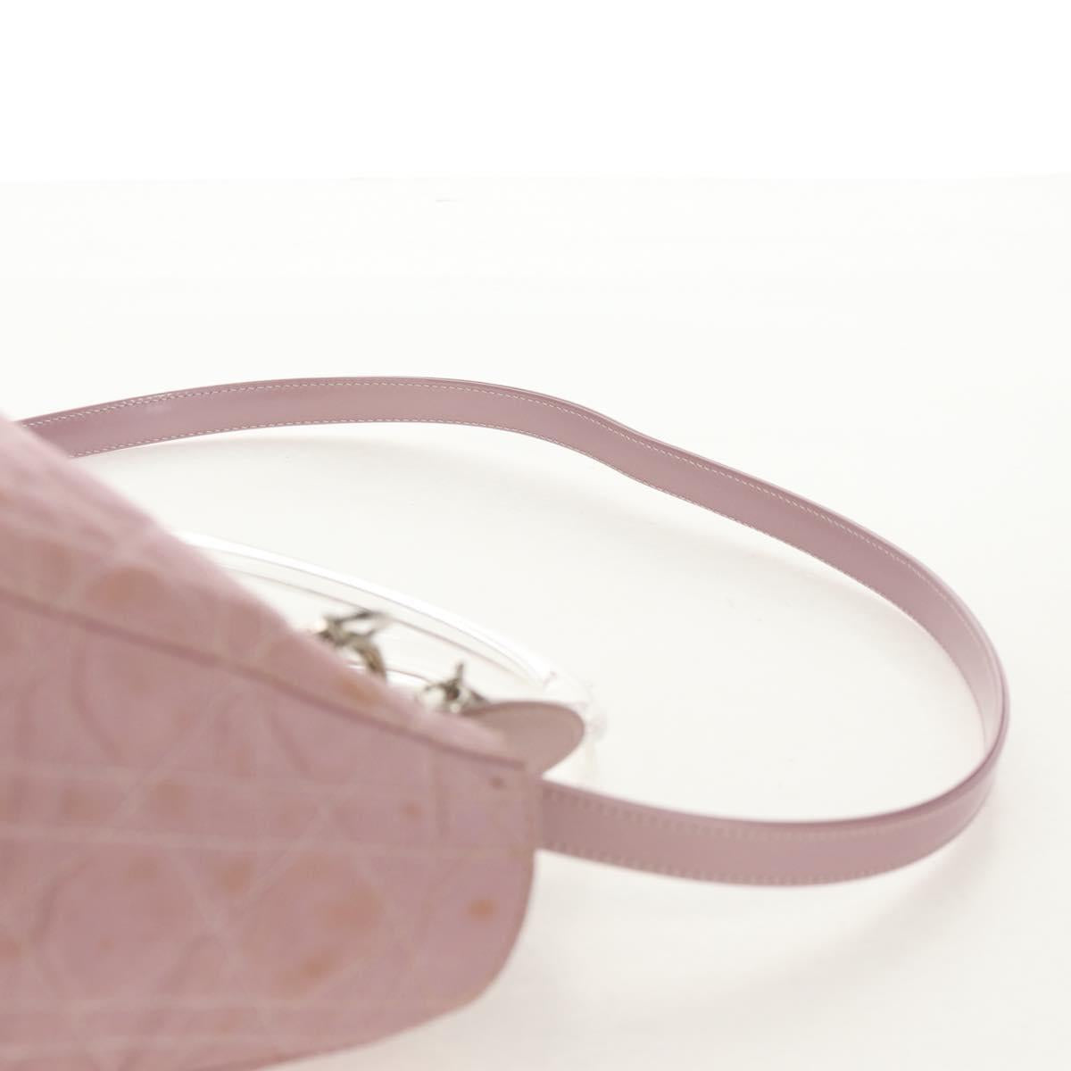 Christian Dior Canage Hand Bag Nylon 2way Pink Silver Auth 157137