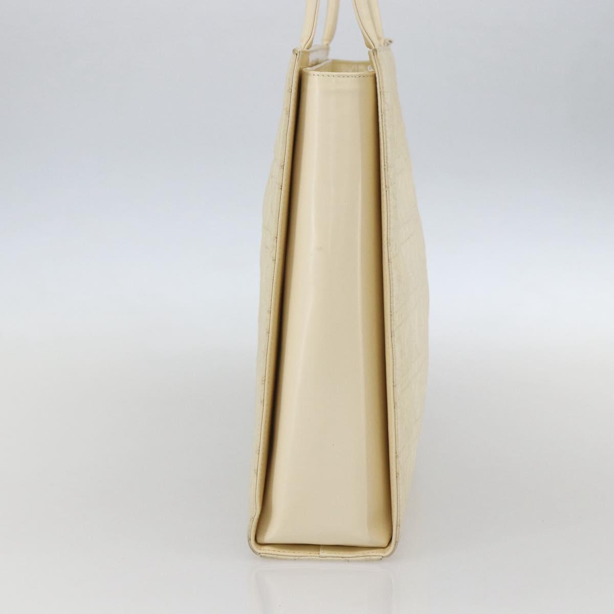 Christian Dior Canage Tote Bag Nylon Beige Auth 157138