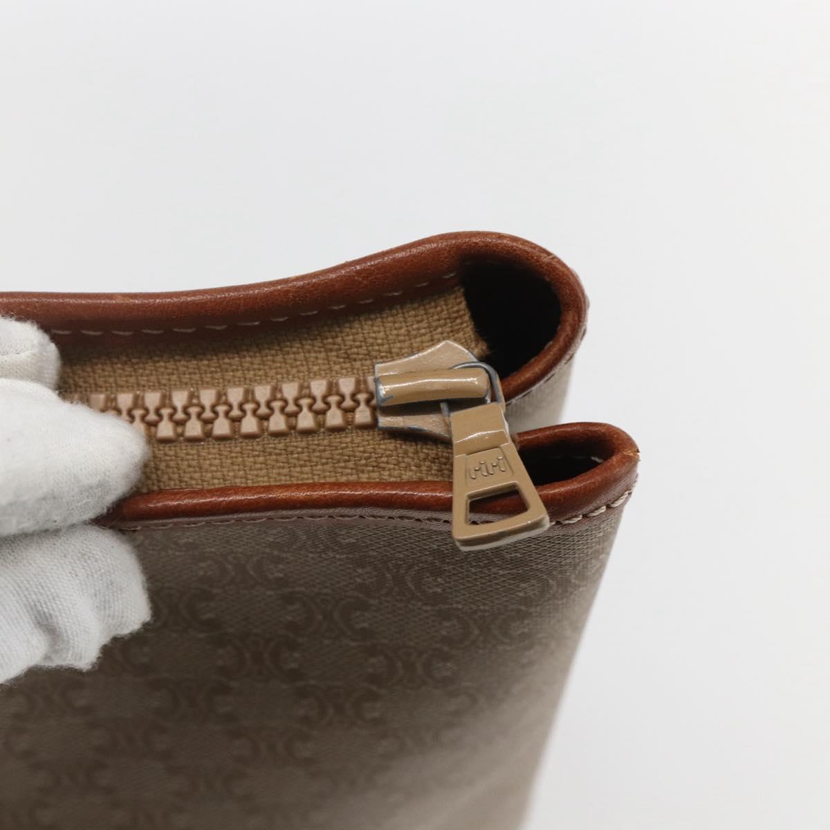 CELINE Macadam Canvas Tote Bag PVC Beige Auth 157142