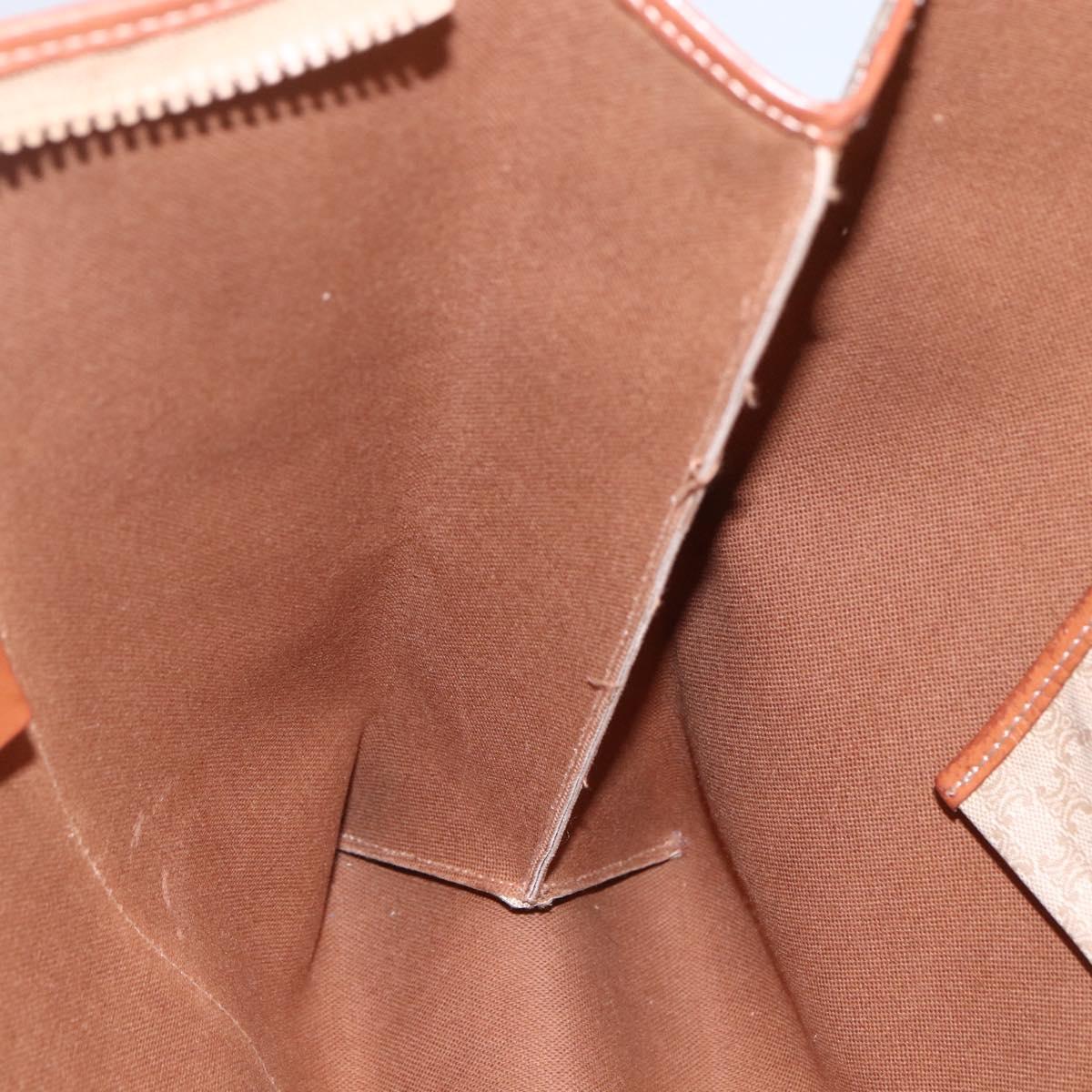 CELINE Macadam Canvas Tote Bag PVC Beige Auth 157142