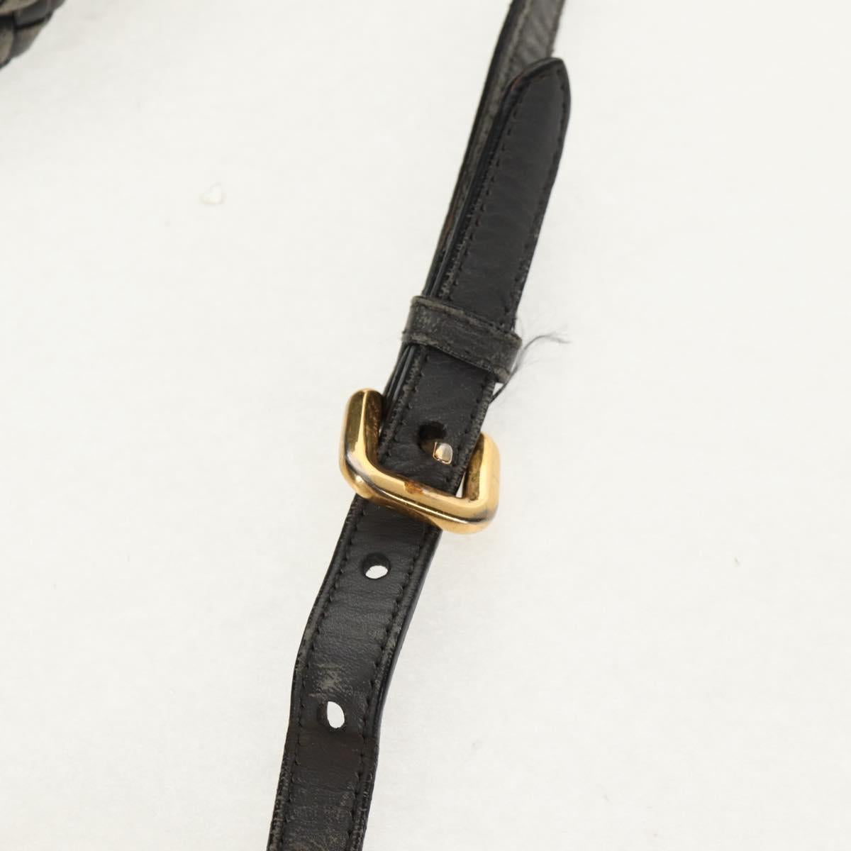 PRADA Hand Bag Nylon 2way Green Gold Auth 157145