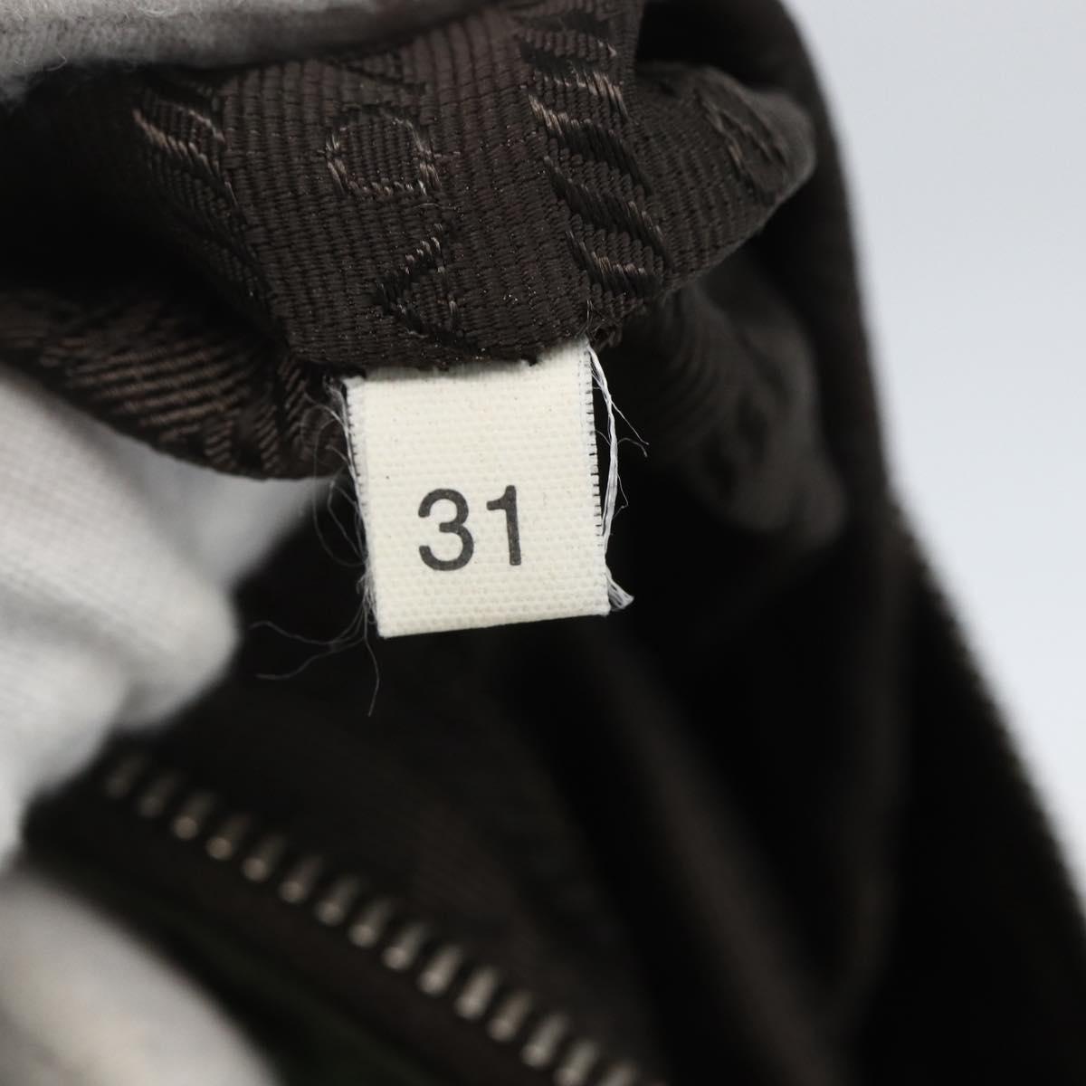 PRADA Shoulder Bag Nylon Khaki Silver Auth 157147V